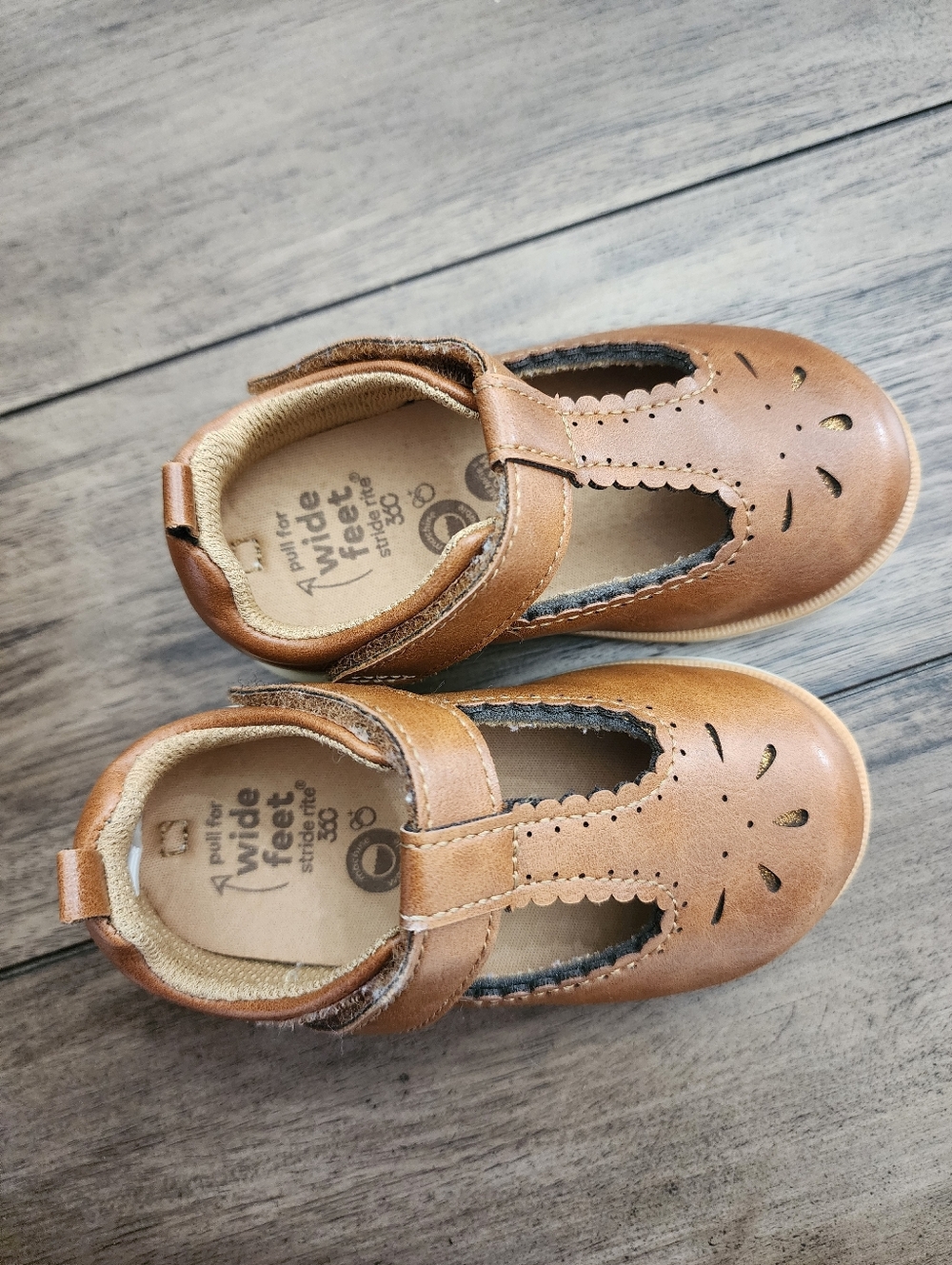Stride Rite Toddler/Toddler Girls Brown Mary Jane Shoes with Hook-and-Loop Strap